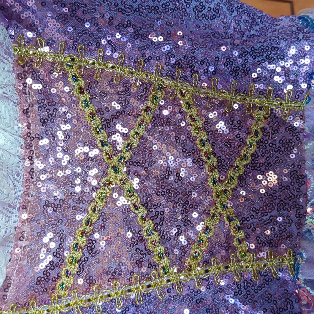 Sparkle Lavender Sequin Butterfly Costume Dress for Kids 5-6 Medium - Picture 4 of 5